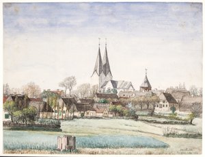 Dorf mit Kirche. Broager