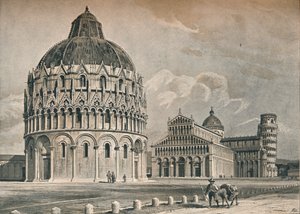 Das Baptisterium, die Kathedrale und der Schiefe Turm von Pisa, um 1906, 1907