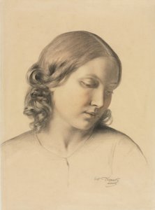 Porträt einer jungen Frau von Octave Tassaert