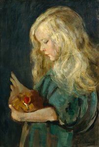 Mädchen mit Henne