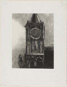 Eine Glocke im Turm schlug die Stunde, Platte 4 aus Edmond Picards Le Jure von Odilon Redon
