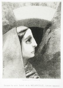 An Edgar Poe (Vor der schwarzen Sonne der Melancholie erscheint Lénore) von Odilon Redon