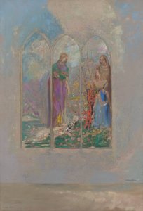 Andacht bei einem roten Busch von Odilon Redon