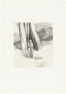 Ein Narr in einer düsteren Landschaft von Odilon Redon