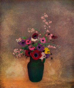 Blumen in einer grünen Vase, ca. 1910