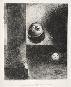 Hommage an Goya: Es gab auch embryonale Wesen, 1885 von Odilon Redon