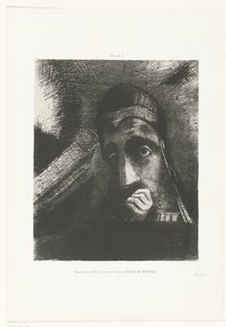 Ich sah in meinem Traum ein mysteriöses Gesicht am Himmel von Odilon Redon