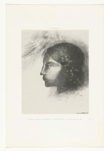Erwachend sah ich die Göttin der Verständlichkeit mit ihrem strengen und harten Profil von Odilon Redon