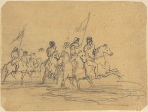 Skizze für Redons erste Radierung, Die Furt (M. 2) von Odilon Redon