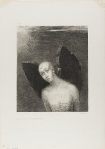 Der verlorene Engel öffnete dann schwarze Flügel, aus Nacht von Odilon Redon