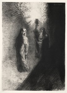 Die Versuchung des heiligen Antonius Erste Serie: Er hebt die bronzene Urne, 1888 von Odilon Redon