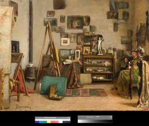 Die Werkstatt Gemälde von Odoardo Borrani (1833-1905) 1885 Private Sammlung von Odoardo Borrani