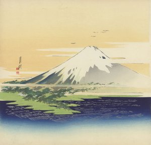 Fuji vom Strand bei Mio, 1900-10 (Holzschnitt) von Ogata Gekko