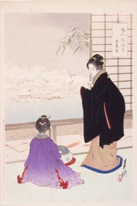 Schnee und ein ruhiges Haus (Kanka no Yuki) von Ogata Gekko