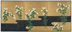 Chrysanthemen an einem Bach, spätes 18. - frühes 19. Jahrhundert