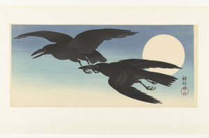 Krähen bei Vollmond