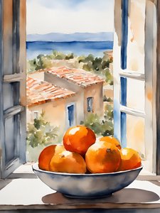 Orangen am Meer