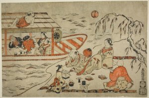 Abkühlung an einem Sommerabend von Okumura Masanobu