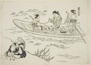 Eguchi und das Liebesfischerboot (Koi no tsuribune Eguchi), Nr. 4 aus einer Serie von 12 Drucken, die Parodien von Theaterstücken darstellen