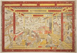 Den Abendkühle genießen in der Nähe der Ryogoku-Brücke (Ryogoku bashi yusuzumi uki-e) von Okumura Masanobu
