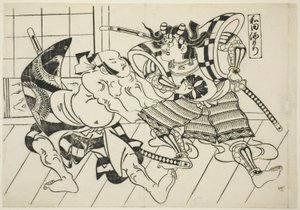 Wadas Bankett (Wada sakamori), aus der Serie "Berühmte Szenen aus japanischen Puppenspielen (Yamato irotake)" von Okumura Masanobu