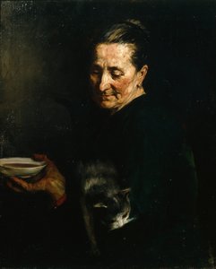 Frau mit einer Katze