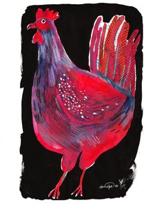 Lebendiger Roter Hahn