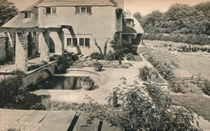 Garten von Wood House Copse, Holmbury St. Mary. Blick nach Osten, um 1926 von Oliver Falvey Hill