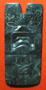 Hacha mit dem Gesicht eines Jaguars, Präklassische Periode von Olmec