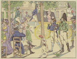 Napoleon gründet den Orden der Ehrenlegion. Pariser imitieren sein Band, indem sie rote Nelken tragen, 19. Mai 1802 von Onfray de Breville Job