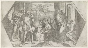 Anbetung der Hirten (Schilderungen in der Loggia von Raffael) von Orazio Borgianni