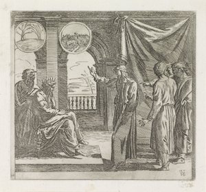 Joseph erklärt die Träume des Pharao (Schilderungen in der Loggia von Raffael) von Orazio Borgianni