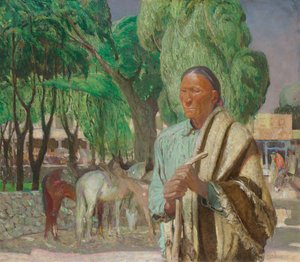 Eine Ecke auf dem Taos Plaza, ca. 1925 von Oscar Edward Berninghaus