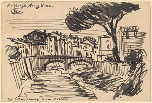 Der Arno am Abend, Florenz von Oscar F. Bluemner
