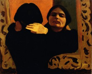 Isa im Spiegel (Die Frau des Künstlers) von Oscar Ghiglia