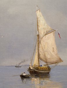 Sommertag vor dem Hafen von Oscar Kleineh, Finnland von Oscar Kleineh