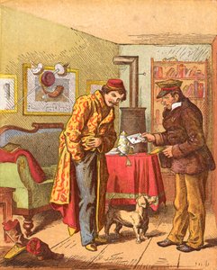 Bezahlung für die Briefzustellung, um 1870