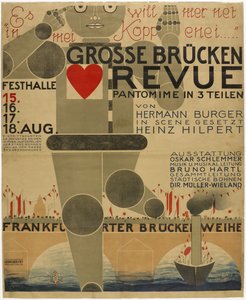Plakat für die Große Brückenrevue von Oskar Schlemmer