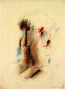Großer Kopf nach links und kleiner Kopf von Oskar Schlemmer