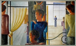 Gruppe von zwölf mit Innenraum von Oskar Schlemmer