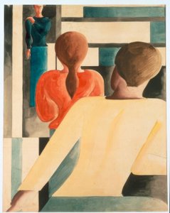 Interieur in Blau, Gelb und Rot von Oskar Schlemmer