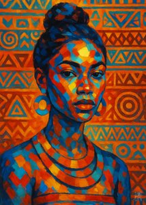 Buntes afrikanisches Frauenporträt von Osvaldo Russo
