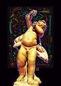 Goldene Putto Kritzeleien von Osvaldo Russo