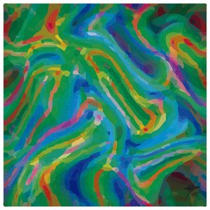 Grün-Blauer Abstrakter Fluss von Osvaldo Russo