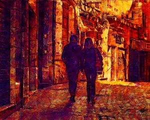 Romantischer Stadtspaziergang bei Nacht von Osvaldo Russo