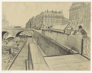 Ansicht des Quai des Grands-Augustins in Paris von Oswald Heidbrinck