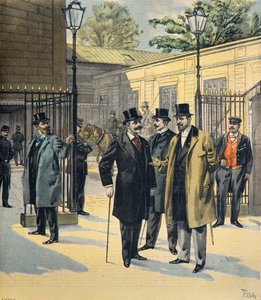 Die Kammer der Abgeordneten, Porträts von Paul de Cassagnac, Lucien Millevoye und Paul Déroulède 1898