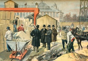 Der Prinz von Wales besucht die Baustellen für die Pariser Ausstellung 1900