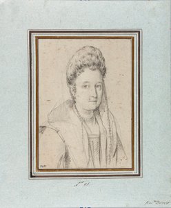 Porträt von Costanza Sforza di Santa Flora, Herzogin von Sora und Ehefrau von Giacomo Boncompagni. Zeichnung von Ottavio Leoni