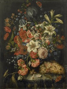 Stillleben mit Blumen und Früchten von Ottmar the Elder Elliger